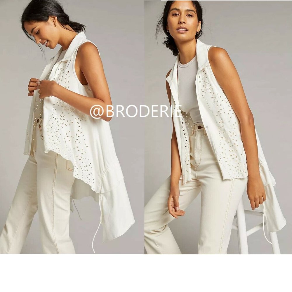Anthropologie Eyelet Buttondown Blouse top XS/S new with tag